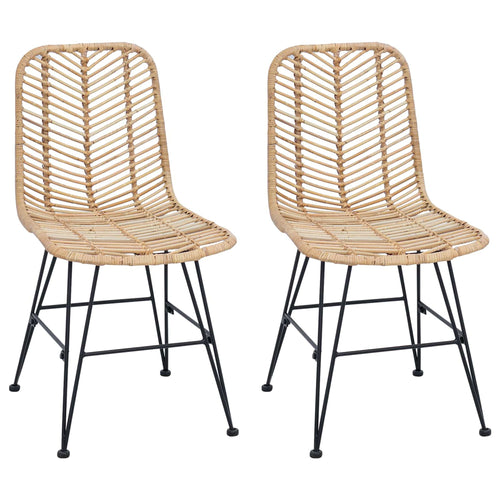 Paloma — Paire de chaises en rotin et métal