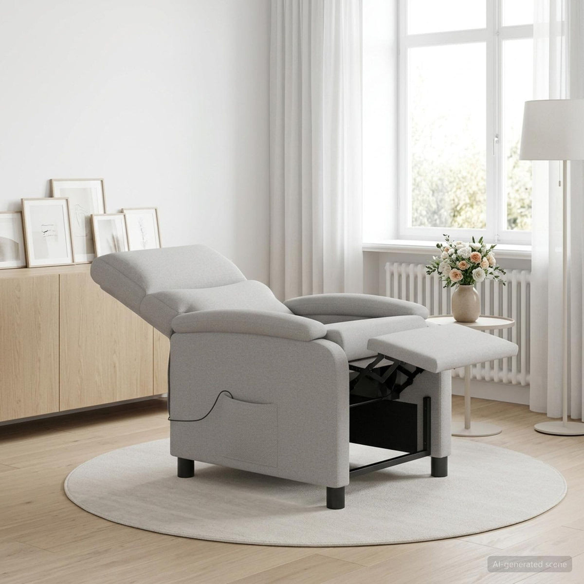Repos – Tissu gris nuage / Avec massage