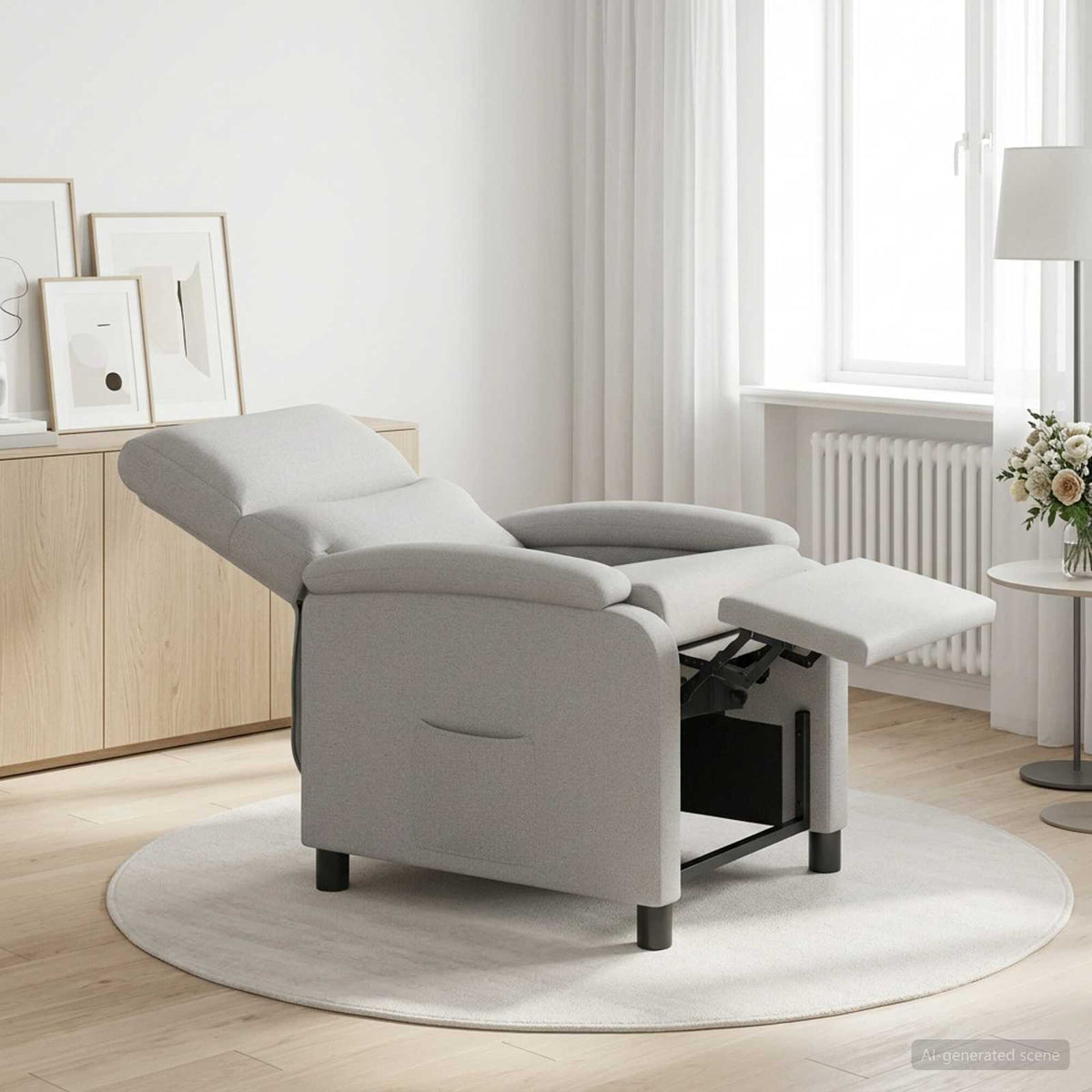 Repos – Tissu gris nuage / Sans massage